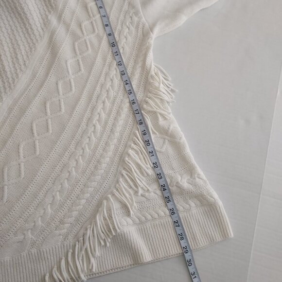 Chico's Turtleneck Cable Knit Ivory Tunic Sweater Size Large - Picture 5 of 9